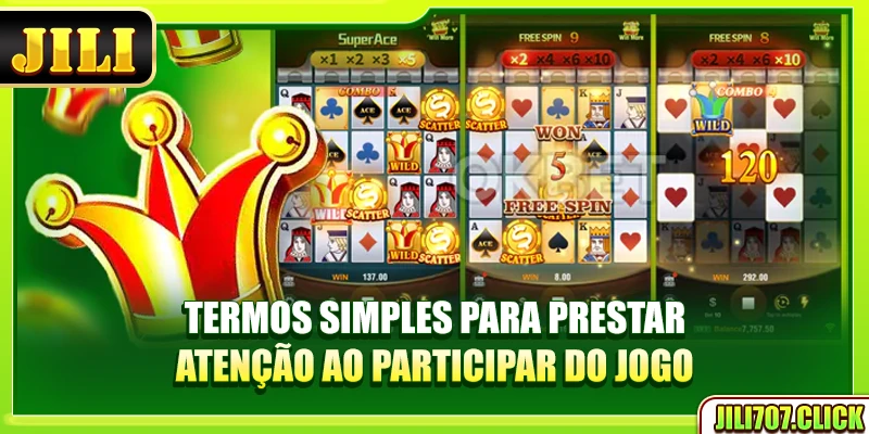 Termos simples para prestar atenção ao participar do jogo